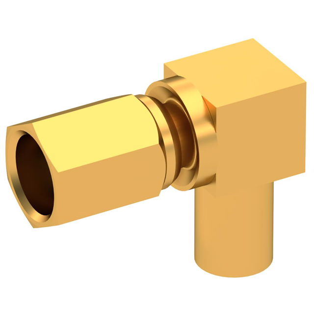 RF Connectors / Coaxial Connectors SSMC / RIGHT ANGLE PLUG FEMALE SOLDER TYPE FOR .085''/50 SR GOLD (PN: 7105-1561-010)